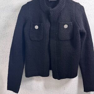 Ann Taylor Elegant Black Knit Cardigan